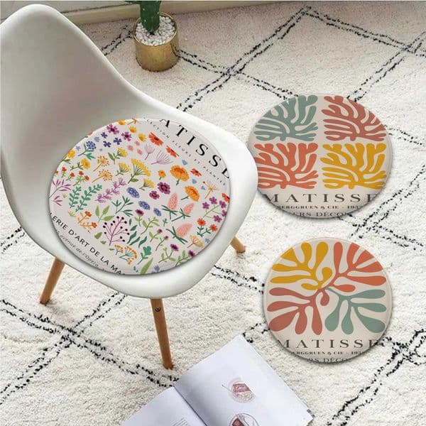Henri Matisse Nordic Printing Dining Chair Cushion Circular Decoration Seat For Office Desk Cushion PadsXJ240821