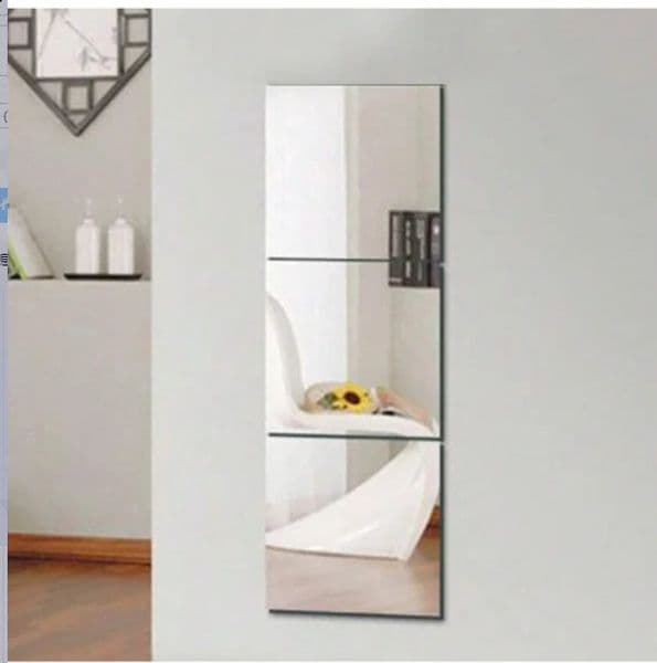 3PCs 3D Self-adhesive Mirror Stickers Flexible Thicken DIY Art Mirrors Acrylic Wall Decorations for Door Wardrobe Bathroom Home 240822