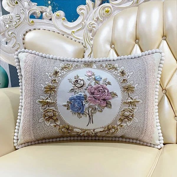 Sofa pillows soft cushions bed covers backrests waist pillows pillowcases detachable delicate fluffy edge pillowcases 240821