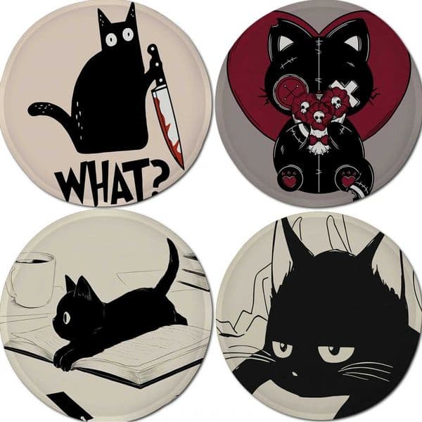 Black Cat Tie Rope Dining Chair Cushion Circular Decoration Seat For Office Desk Cushions Home DecorXJ240821