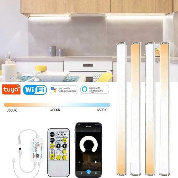 Smart cabinet light DC12V CCT 3Color dimmable remote control kitchen wardrobe counter LED light suitable for Alexa and Google X250402