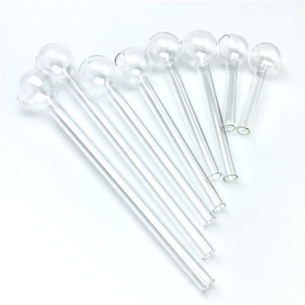 6/10/12/15cm Clear Glass Oil Burner Straw Pipe with 8x1mm Thick Pyrex Glass Tube 22mm Ball Bowl Hand Smoking Pipes