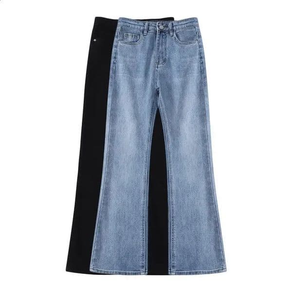 Retro Mens Flare Jeans Pants Loose Summer Classic Fashion Casual Comfortable Boot Cut Denim Trousers Streetwear Clothing H5 240821 W260307