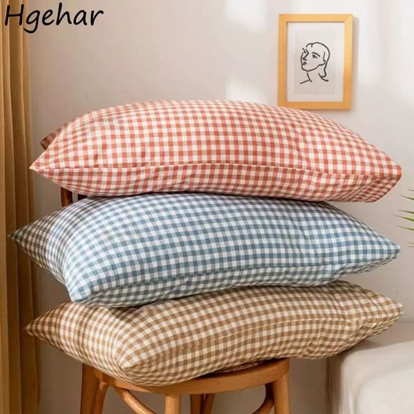 Pillowcase Envelope Style Plaid Couples Plain Ins 48x74cm Washable Cotton Home Textile Household Bedroom Throw Pillow Case 240821
