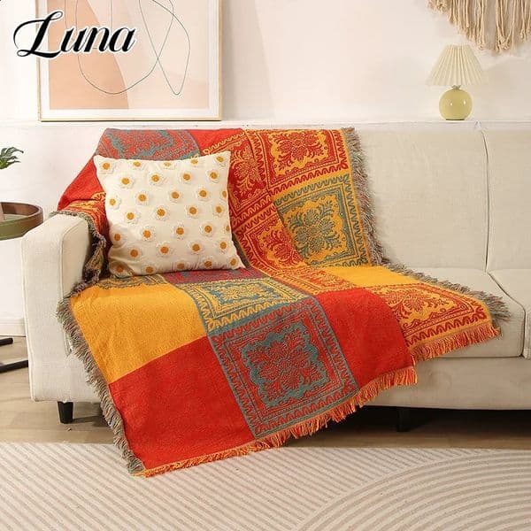 Update Boho Style Geometric Throw Blankets For Beds Vintage Patchwork Home Decoration Tapestry Classical Sofa Cover Thin Picnic Blanket 240822