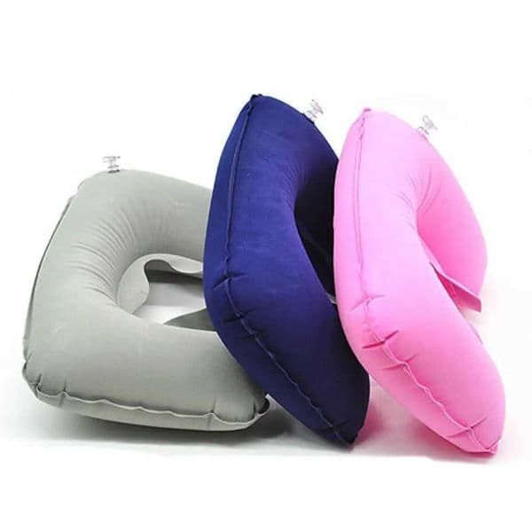 1 Pc Flocked Inflatable Air Cushion Head Neck Rest Support U-Shape Plane Flight Pillow Sleep Cushion Portable Travel SuppliesXJ240822