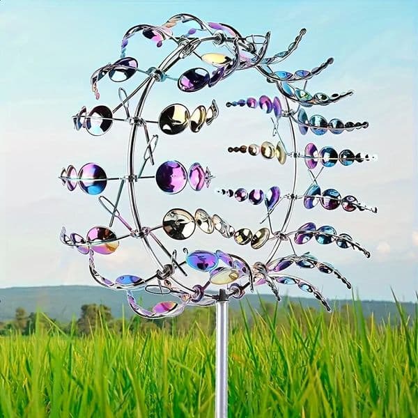 2026 New Creative Courtyard Garden Lawn Decoration Unique Wind Collector Magical Kinetic Energy Metal Windmill Rotator 240823 Free Shipping