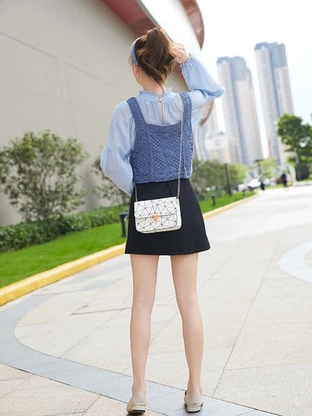 Chain Square Bag PU Leather Rhombus Shaped Lattice Large Capacity with Adjustable Shoulder Strap for Women y240826