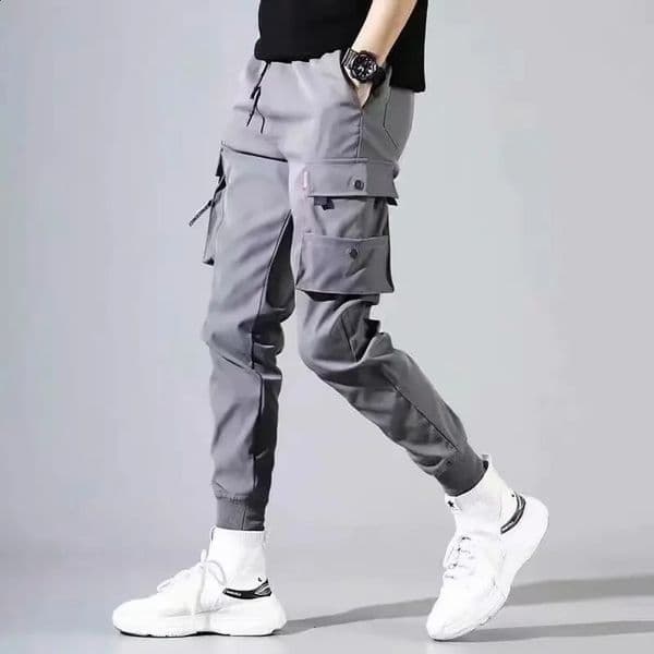 Casual Hip Hop Style Mens Cargo Pants Summer Multi Pockets Loose Fit for Korean Fashion Men 240823