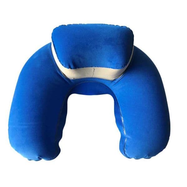 Useful Neck Air Blow Shape Pillow Inflatable Cushion for Outdoor Traveling (Blue)XJ240822