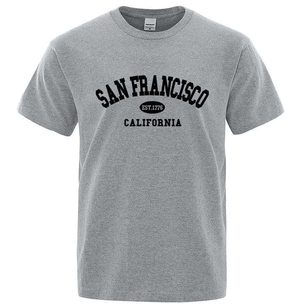 Sanfrancisco Est.1776 California Letter T-Shirts Men Fashion Oversized Tops Summer Tshirt Loose Tee Clothing