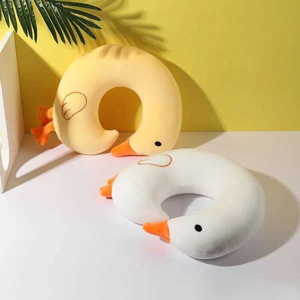 Cartoon U-shaped Pillow Crystal Velvet Japanese Style Large Goose Foam Particles Cute Embroidery Neck Pillow Home Travel PillowXJ240822