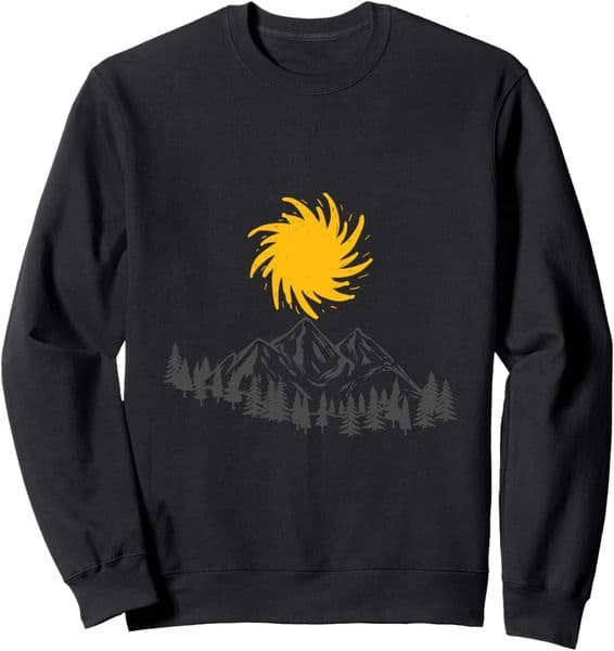 Long Sleeve Shirts For Men Sweatshirt Grand Sun Over Montain In The Forest - Nature Lovers Sweatshirt T Shirt Tee Streetwear Casual Tops Clothes Free shipping
