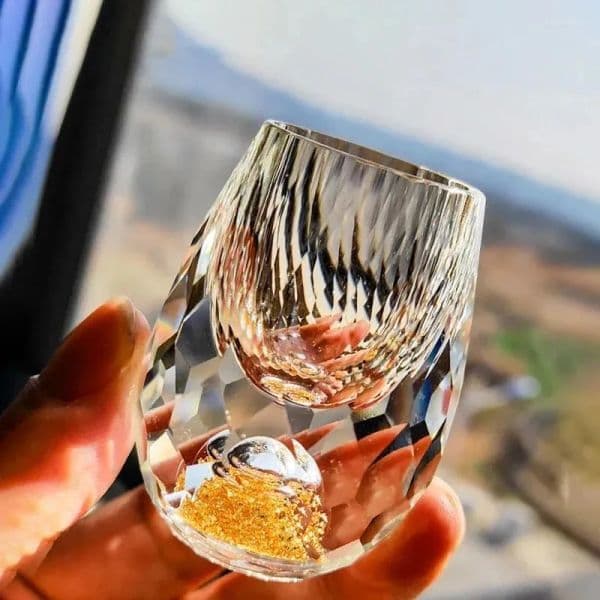 2026 Top Quality Wine Glasses Luxury Crystal Glass Vodka Sake Shochu Bar Liqueur Double Bottom Gold Foil Tea Cup High-End Gift Hard Liquor Free Shipping