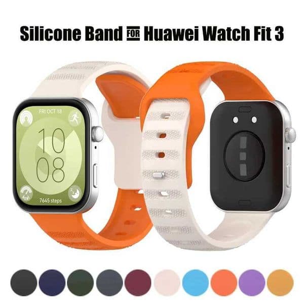 Two Tone Silicone Band For Huawei Watch Fit 3 Strap Accessories wristband Metal buckle Correa Bracelet for Huawei watch FIT 3 Z240824