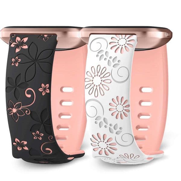22mm Silicone Engraved Strap for Fitbit Versa 2 versa LE/SE Two-tone Craved Sport Band Smart Watch Wrist Band Z240824