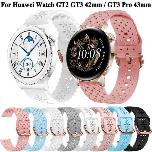 Replacement20mm Width Silicone Band Belt For Huawei Watch GT3 GT2 42 GT3 Pro 43 Smart Watch Strap Wristband Accessory Bracelet Z240824