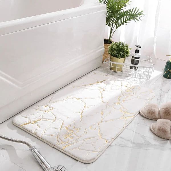 bathroom mat flannel stamping printing absorbent anti slip mat living room carpet bathroom bedroom floor mat bathroom accessories 240823