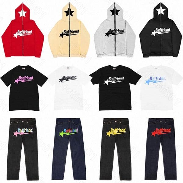 mens Jeans Baggy Mens Print Streetwear Hip Hop Pants Y2K Clothes Straight Loose Goth Denim Trousers Pantales Vaqueros Badfriend Purple k6uA#