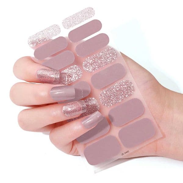 Female nail packaging nail deep-fried dough sticks solid color self-adhesive nail polish sticker with one nail accessory W240823