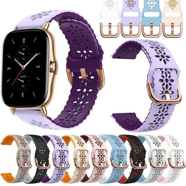 20mm Lace Silicone Strap For Amazfit GTS 3 2 4 Mini 2e Smart Watch Band Amazfit Bip U 3 pro GTR 42mm Bracelet Watchbands Z240824