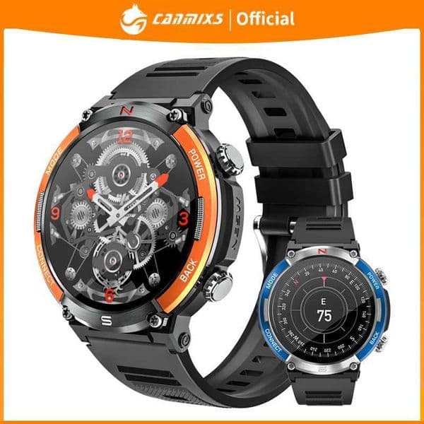 Canmixs Smart Watch Men Compass Bluetooth Call Health Monitoring Sports Fitness Tracker Waterproof Smartwatch For Android IOS M240824