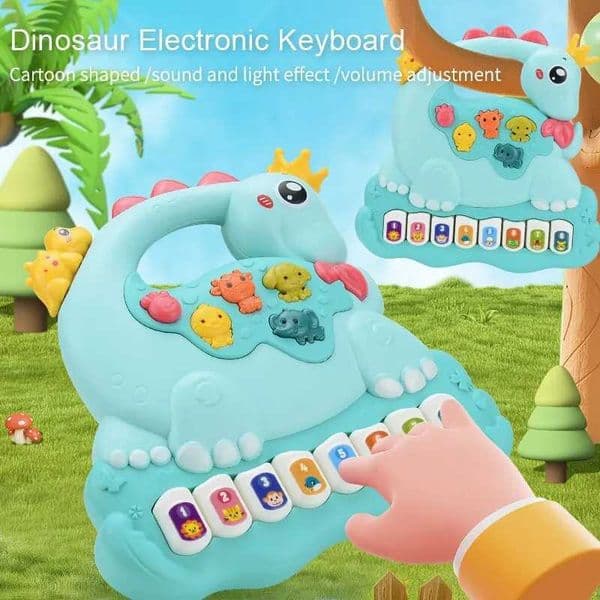 Baby dinosaur piano toy. Provide educational lighting toys with sound and piano keyboard for young children W240826