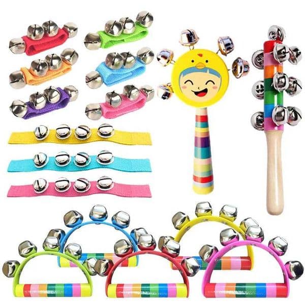 Baby wooden bell toy Orff instrument wrist Bell childrens hearing training puzzle early education toy performance prop TMZ W240826