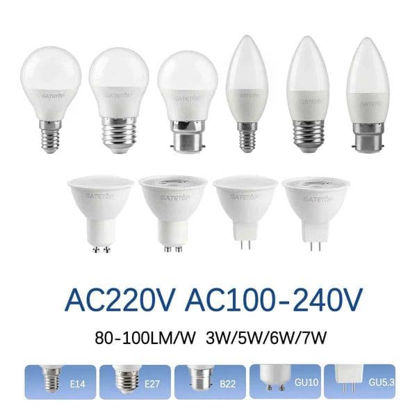 20pcs LED bulb spotlight GU10 E27 E14 B22 base AC220V AC110V 3W 4000K bulb true power lamp for living room and household use CL240826