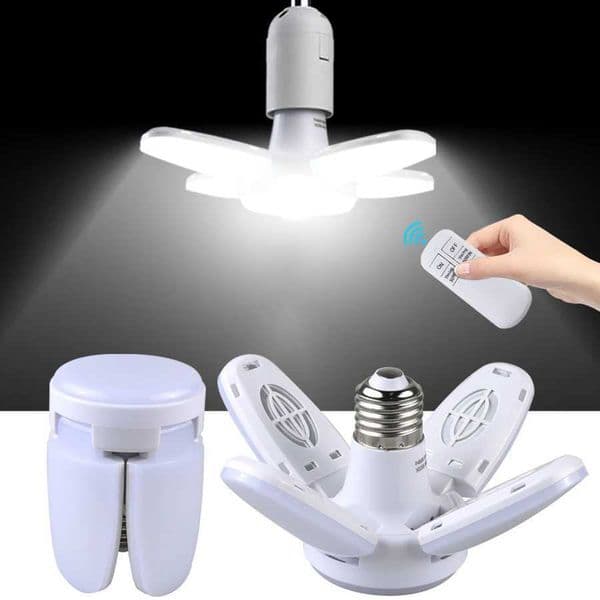 E27 LED bulb fan blade timing light AC85-265V 28W foldable LED bulb light used for home ceiling lights with remote control CL240826