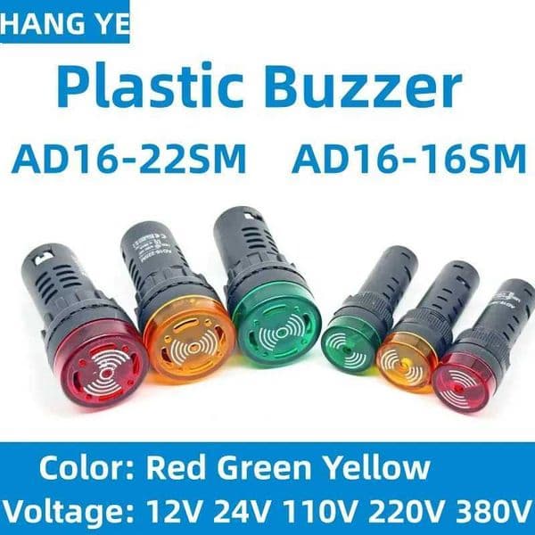 AD16-22SM 12V24V110V220V380V 22mm flashing signal light red LED buzzer alarm indicator light red green yellow AD16-16SM CL240826
