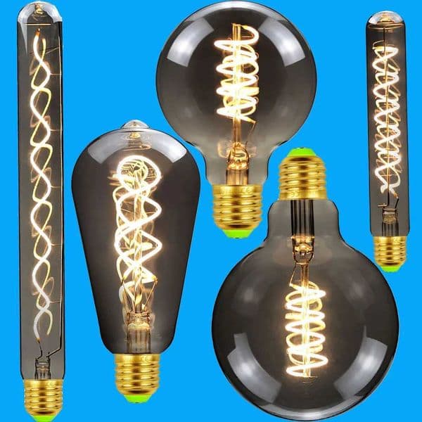 Tianfan LED retro light bulb ST64 G80 G95 long tube Edison light bulb 4W dimmable 220/240V E27 smoke glass 2700K warm white CL240826
