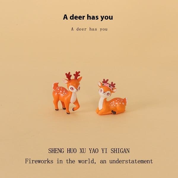 Decorative ed Deer Animal Figurine Fun Toy-Like Object for Home Interior Design and Workplace Accents