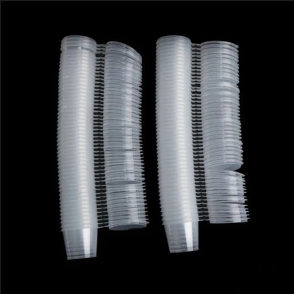 100 small plastic disposable sauce cups transparent packaging boxes and lids for food storage 240826