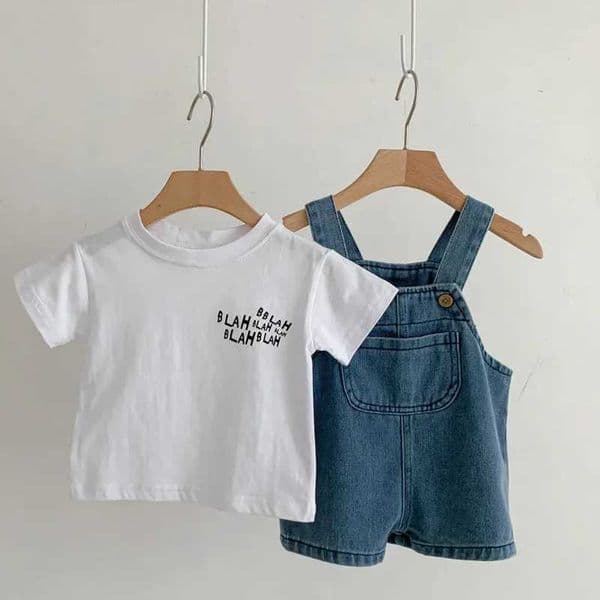 0-3 year old childrens baby boy clothing set summer short sleeved baby top T-shirt full set pants casual baby girl clothing W240824
