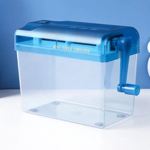 One Piece Office Manual Shredder Household Small Mini Paper Shredder Tool Hand Cranked A6 File Shredder 240826