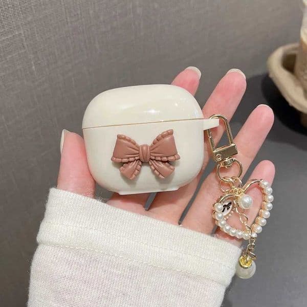 Retro 3D Love Heart Bear Soft Earphone Case for Lenovo LP40 cover with bracelet keychain M240827