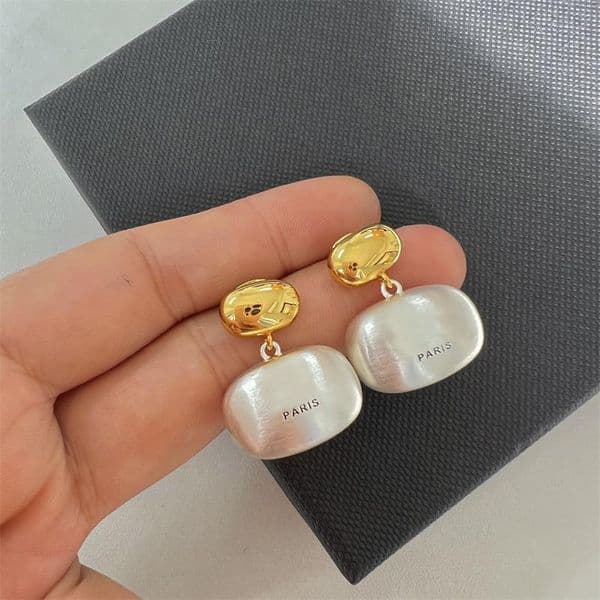 2024 Ins fashion cute egg designer earrings for women 18k gold silver retro vintage elegant paris luxury spliced metal letter drop earrear studs jewelry gift T260528