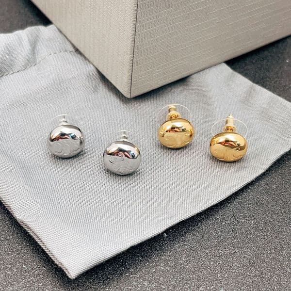 18k gold bean letters earrings for women simple classic round letter designer elegant geometry girls womens cute lovely earring earings ear rings jewelry