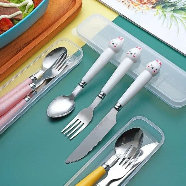 Home>Products>Stainless Steel Fork Spoon>Three piece Cute Student Spoon Set 240827