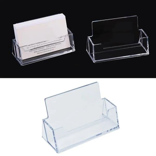1 Pcs Clear Desk Shelf Box Storage Display Stand Acrylic Plastic Transparent Desktop Business Card Holder Place Card Holder 240826