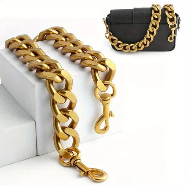 1PC 3960100cm metal aluminum chain wallet messenger bag shoulder strap replacement thick DIY decorative sling 240826Z