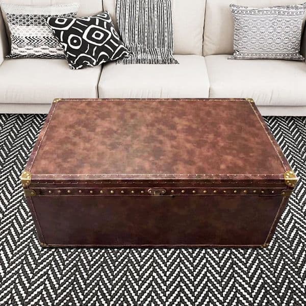 luggage suitcase trunk universal travel duffle bag handbags large capacity home box leather airplane box pilot cabine flower brown 110table furniture flower brown