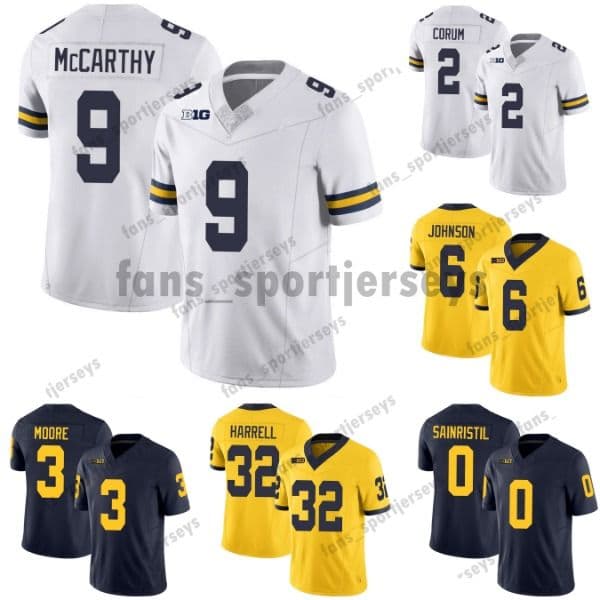 2024 Mens Womens Kids Tom Brady Michigan Wolverines Football Jersey Aidan Hutchinson Blake Corum Daxton Hill Chris Evans Rashan Gary Hudson J.J. McCarthy NCAA Jerseys
