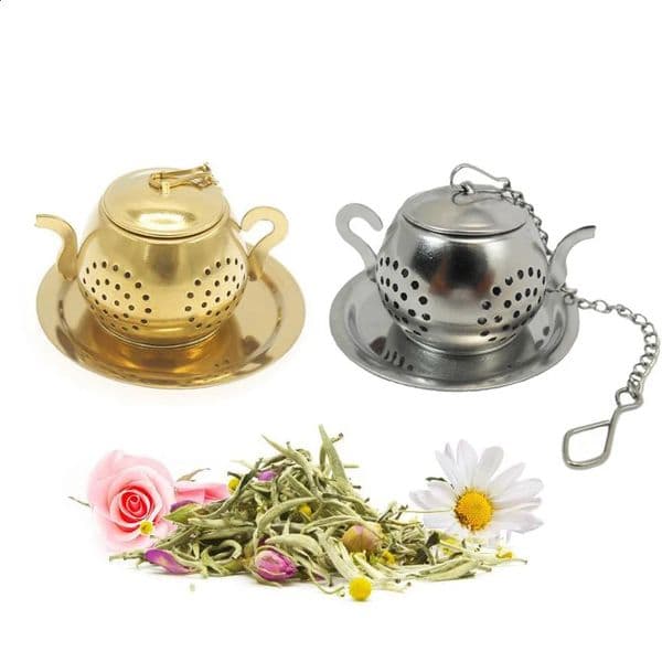 Stainless steel teapot shaped teapot spice flower tea filter herbal tea filter kitchen tea set accessories tea ball teapot 240828