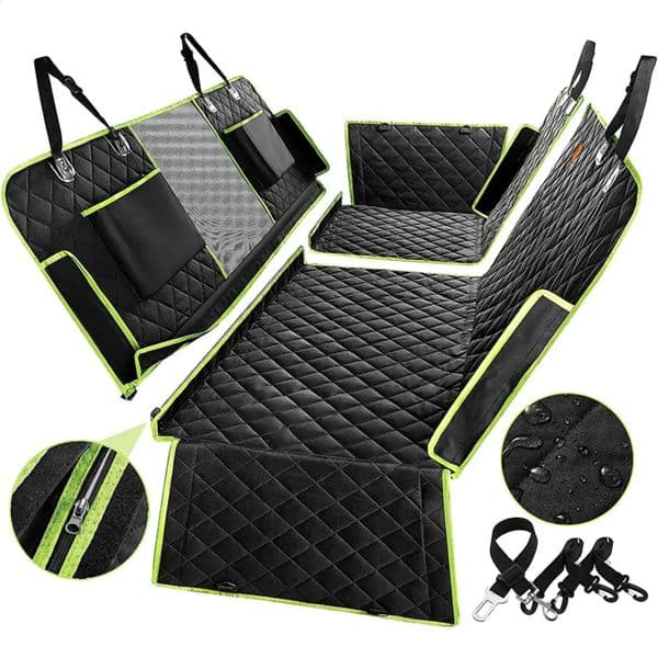 Upgraded 6-in-1 Dog Car Seat Cover for Back Seat 100% Waterproof Dog Car Hammock Nonslip Dog Seat Cover for Car Trucks and SU 240828