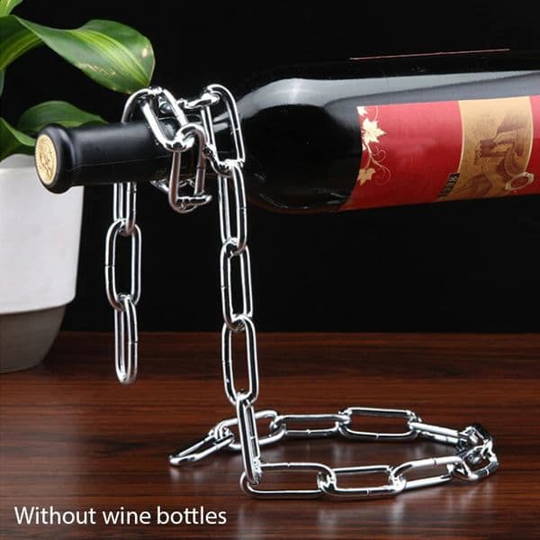 1 creative floating 3D iron chain wine rack desktop wine rack metal decorative wine rack 240827