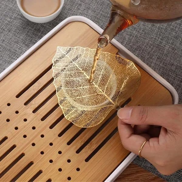 304 stainless steel tea filter tea leakage net hollow Leave Shape KungFu Infuser tea filter ritual accessories 2PCS 240828