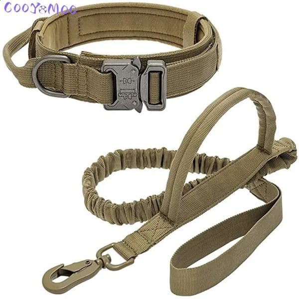 Dog Collar Durable Tactical Leash Set Adjustable Military Pet Collar Leash Medium Large Dog German Shepherd Training Accessories i240828