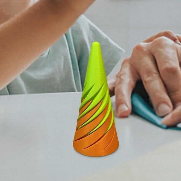 3D Printed Spiral Cone Fidget Toy Mini Vortex Thread Illusion Pyramid Passthrough Sculpture Spiral Cone Decompression Ornaments Y240827